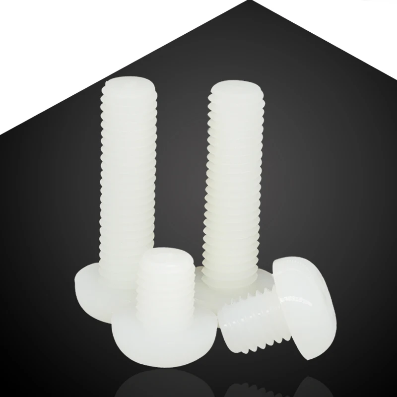 Крестовые встраиваемые нейлоновые винты с круглой головкой M4 M5 M6 M8 белого цвета