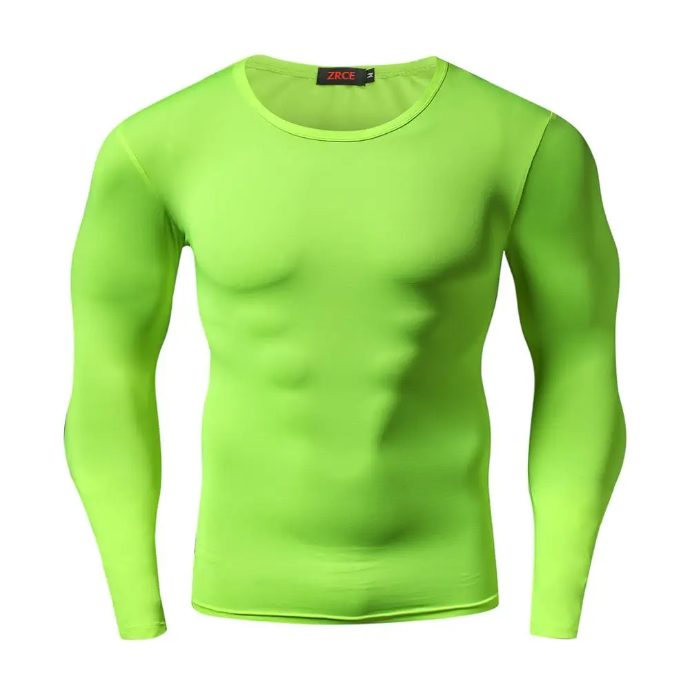 

ZRCE Fashion Pure color T-shirt Men Short Sleeve Compression Tight Tshirts Shirt Summer Bodybuilding Quick Drying Clothes