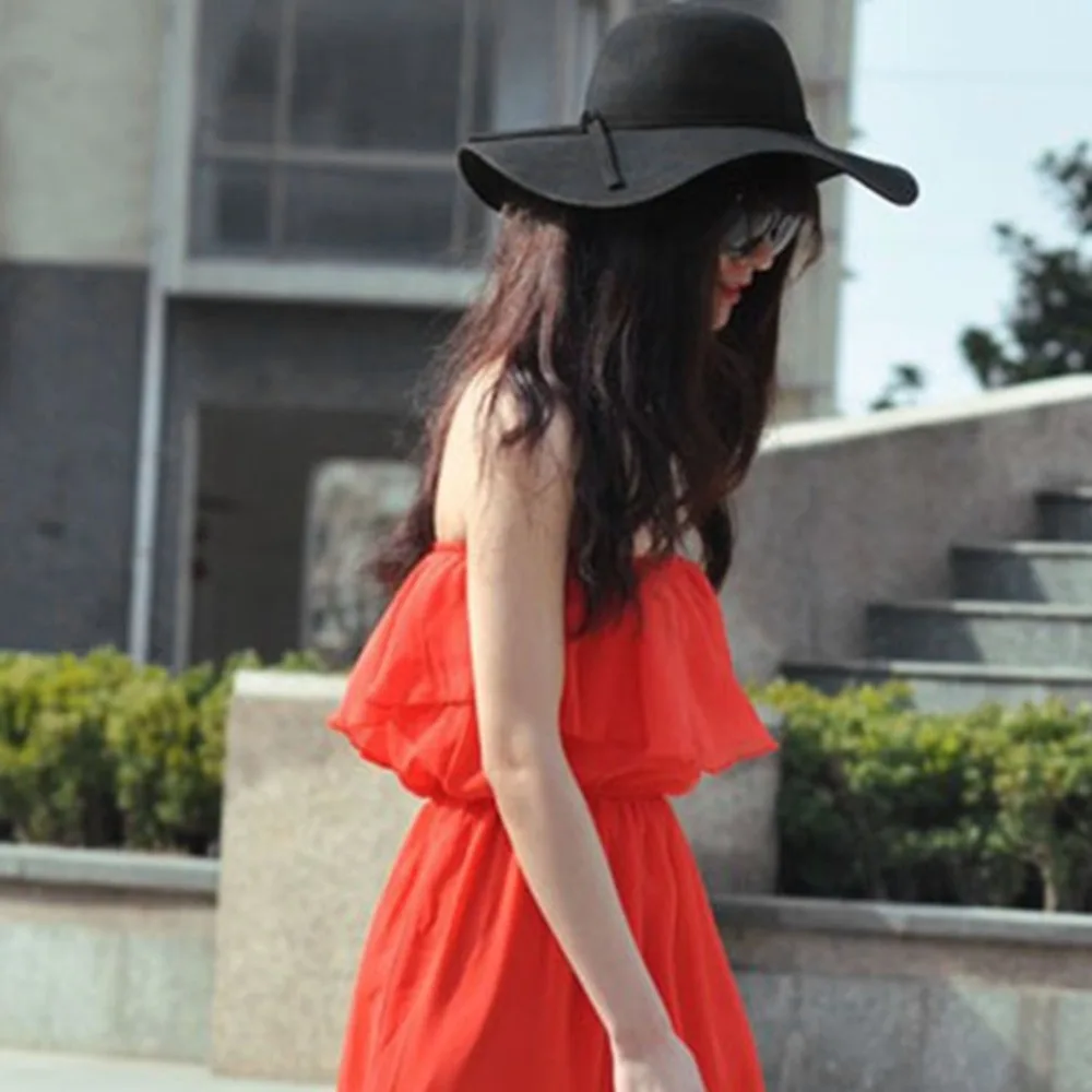 Женская фетровая шляпа с широкими полями винтажная пляжная Панама защитой от