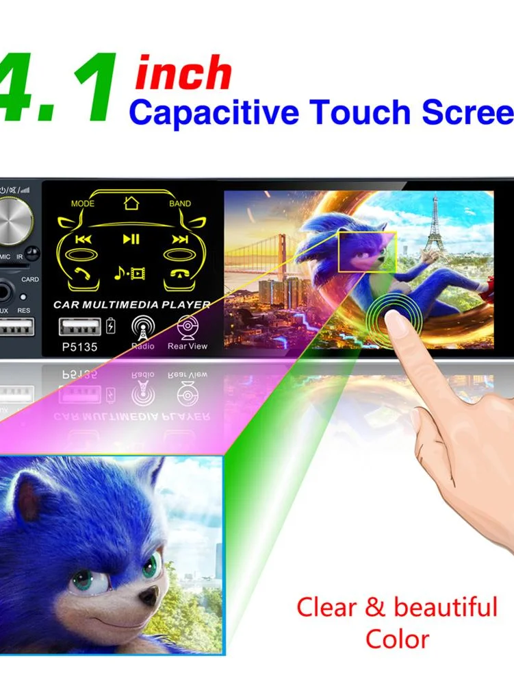 4.1 Inch Car Radio With HD Touch Screen Bluetooth Two USB Port Single Order MP5 BT Function | Автомобили и мотоциклы