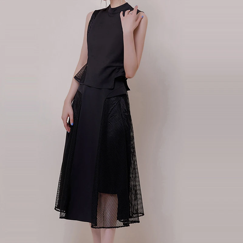 HAMALIEL модный дизайнерский лоскутный женский топ без рукавов комплект из 2