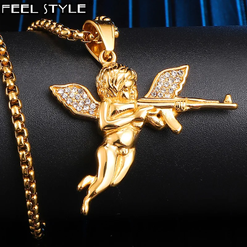 Мужские ожерелья и подвески в стиле хип хоп ювелирные изделия золотого цвета из