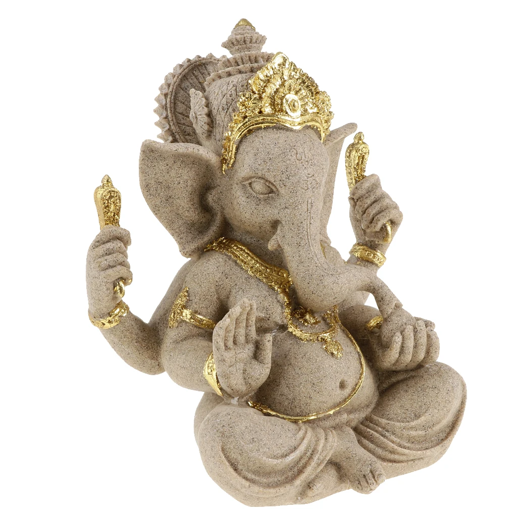 

Elephant Sculpture Sandstone Buddha Luck Statue Fengshui Figure