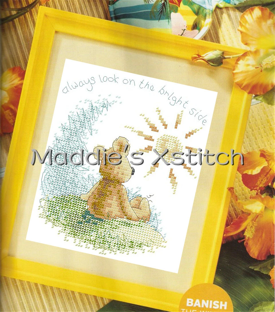 

KTX049 Cross Stitch Kit Embroidery Art Homfun Bear Cross Stich Painting Joy Sunday Christmas Decorations For Home Homefun