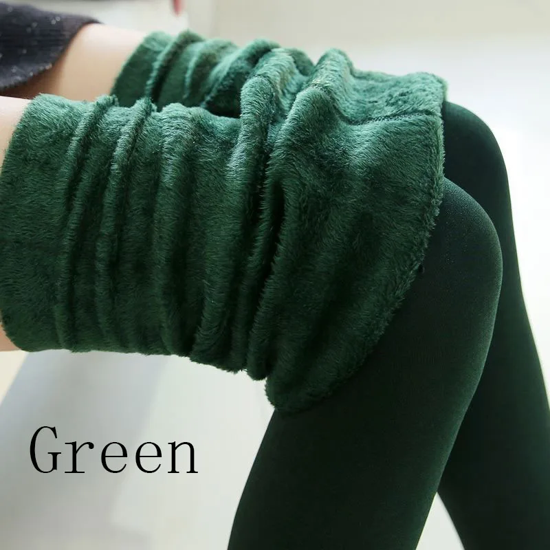 green 88 Модные женские колготки, 8 цветов, плюс 3XL, высокое качество, трикотажные колготки, супер эластичные, искусственный бархат, зимние сексуальные плотные тонкие колготки - Цвет: green 88