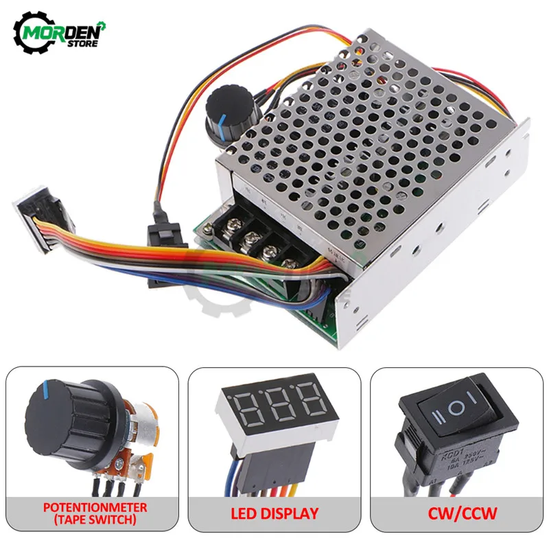 Регулируемый DC 10 55V 40A мотор Скорость ШИМ контроллер двигателя 12V/24V/36V/48V