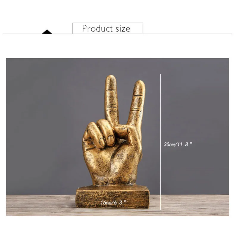 

EUROPE GOLD FINGER MODEL SCULPTURE ORNAMENTS RESIN CRAFTS FINGERS FIGURINES WINE CABINET LIVING ROOM DECOR CREATIVE STATUE GIFTS