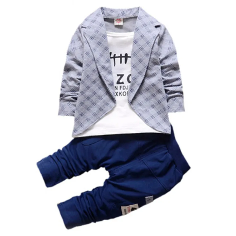 Официальная одежда для мальчиков детская в клетку костюм малышей комплект