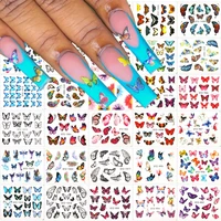 30pcs colorful butterfly nail stickers slider water transfer decals flower design nails art tips decorations manicure wraps