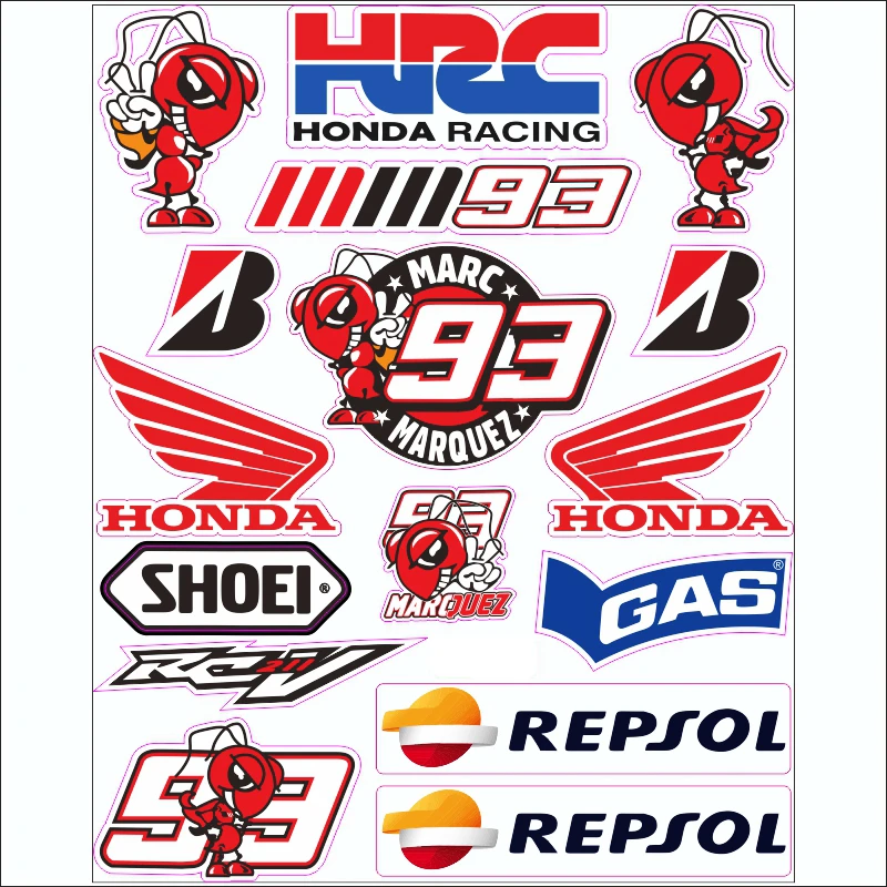 

Car Syicker Personality Fashion 1 Set Motocross Motorcycle Stickers Helmet Decals for Honda Cb650r Cbr650r Cbr600 Cb500f Cbr PVC