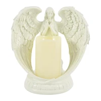 resin angel candle holder stylish white angel statues electronic candlestick home decor crafts ornament christmas wedding gift