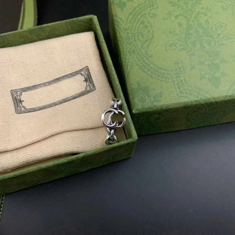 

Ag 925 Sterling Silver Double Retro Men And Women Couple Pig nose Ring Luxury Brand Trend Hip Hop Party Birthday high Gift