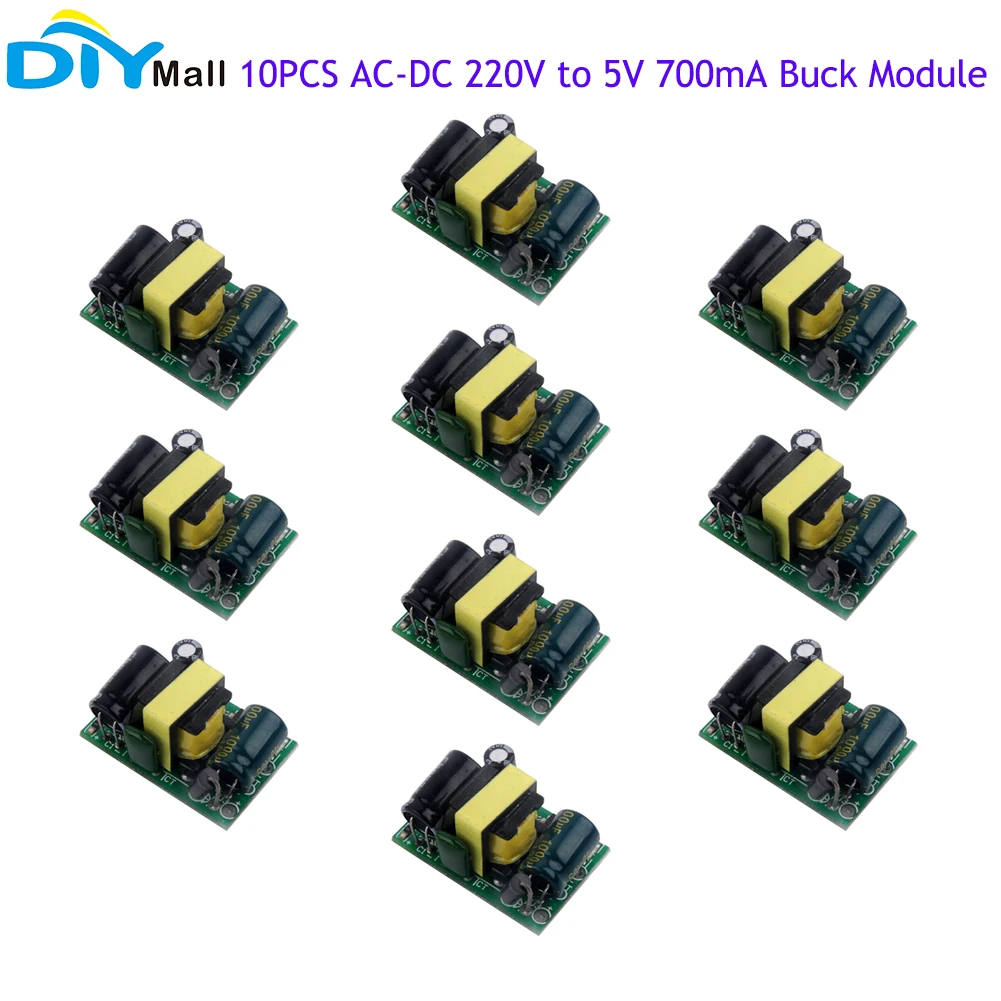 

10PCS AC-DC 220V to 5V 700mA Buck Converter Step Down Module 3.5W Isolation Industrial-grade Power Supply Module