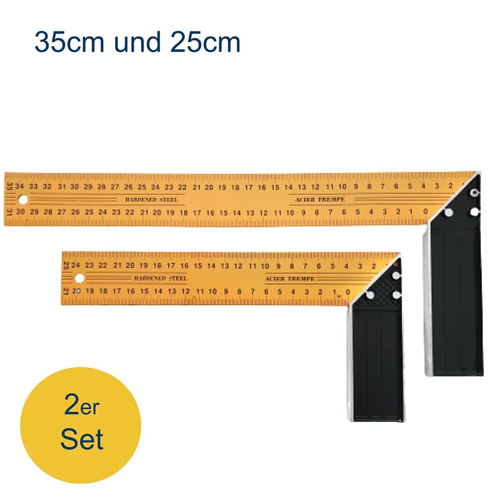 

1/2 Pc 90 Degree Square Ruler 10/14 Inch Stainless Steel Engineer L-Square Precision Ruler Line Scriber Measureing Tool