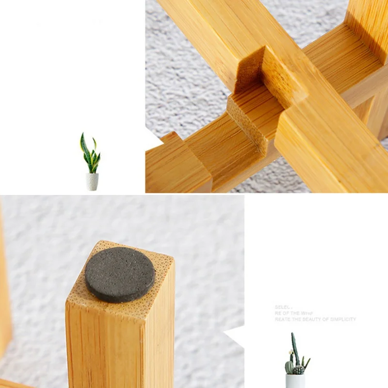 Свободный стоящий держатель для дерева бонсай дома балкон бамбуковый деревянный