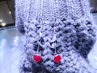 new year hot selling epoxy love heart earrings