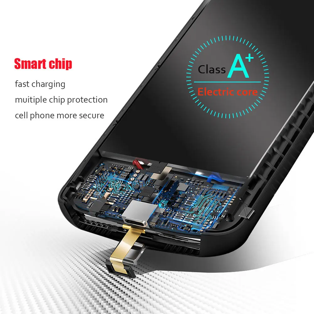 Чехол с зарядным устройством для iPhone 7 8 Plus Ультратонкий чехол дополнительным