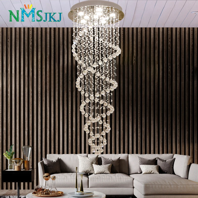 Современный минималистичный светодиодный светильник длинная хрустальная