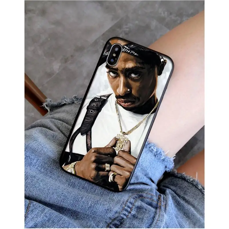 Силиконовый чехол Babaite Rapper 2pac Tupac для iPhone 11 pro XS MAX 8 7 6 6S Plus X 5 5S SE XR SE2020 | Мобильные