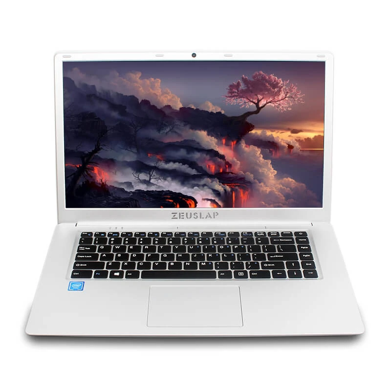 ZEUSLAP 15,6 дюйма, узкая рамка 1920x1080P FHD Intel четырехъядерный процессор 4 ГБ DDR3 64 Гб eMMC Windows 10 ультрабук ноутбук - Цвет: Серебристый