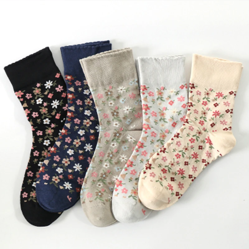 Корейская мода сезон осень женские зимние сапоги в стиле Харадзюку с цветочным