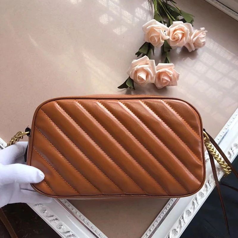 

Double G2021 new single shoulder slung chain women's bag quilted shoulder back cowhide versatile leather GG women's bag