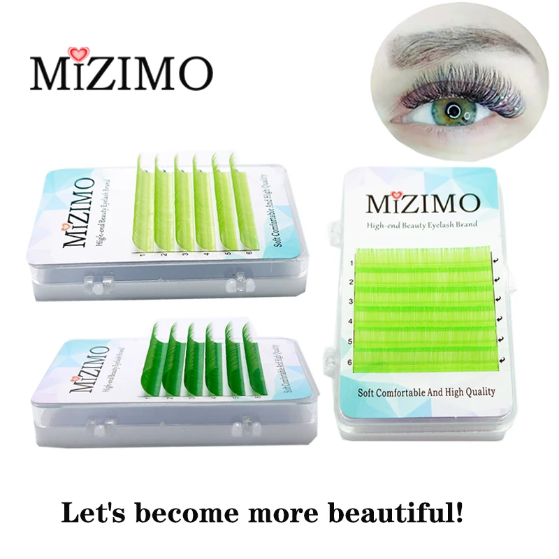 

MIZIMO green mixed false eyelashes, extended eyelashes, cosmetic eyelashes, personal eyelashes, natural soft eyelashes, soft eye