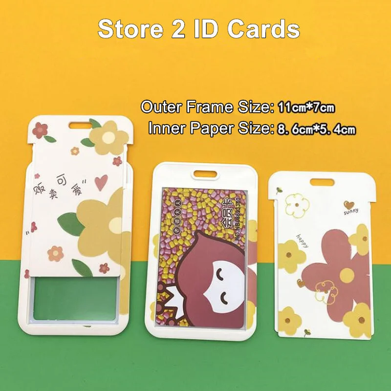 Цветочный узор Персонал работает держатель для карт с ремешком облуживание