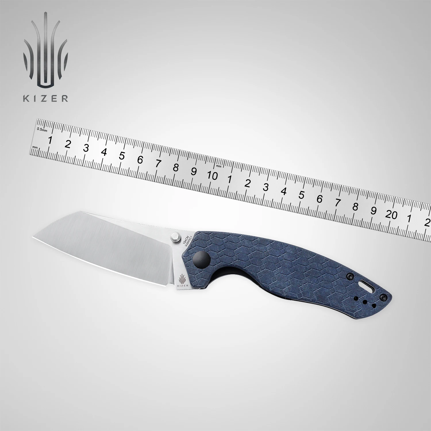 

Kizer V4593C1/V4593C2 Towser K Outdoor Tool Camping Hunting Pocket Knife Micarta Handle Blue Canyon 154CM Steel Folding Knife