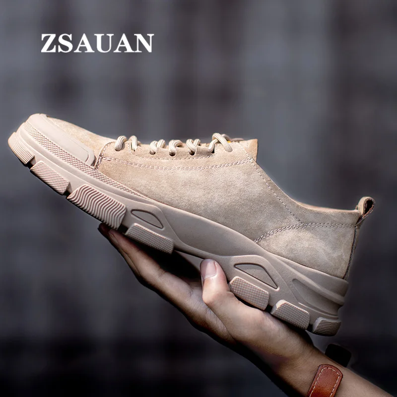 ZSAUAN из натуральной свиной кожи сезон весна-осень Мужские повседневные Лоферы