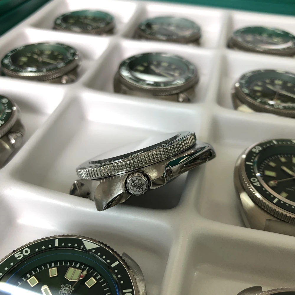 SD1970 GR Steeldive резиновая лента 44MM Мужские часы для дайвинга NH35 с зеленой