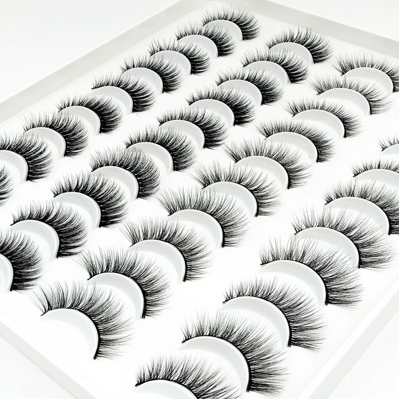 Ресницы натуральные длинные 3D из искусственной норки накладные густые ручной