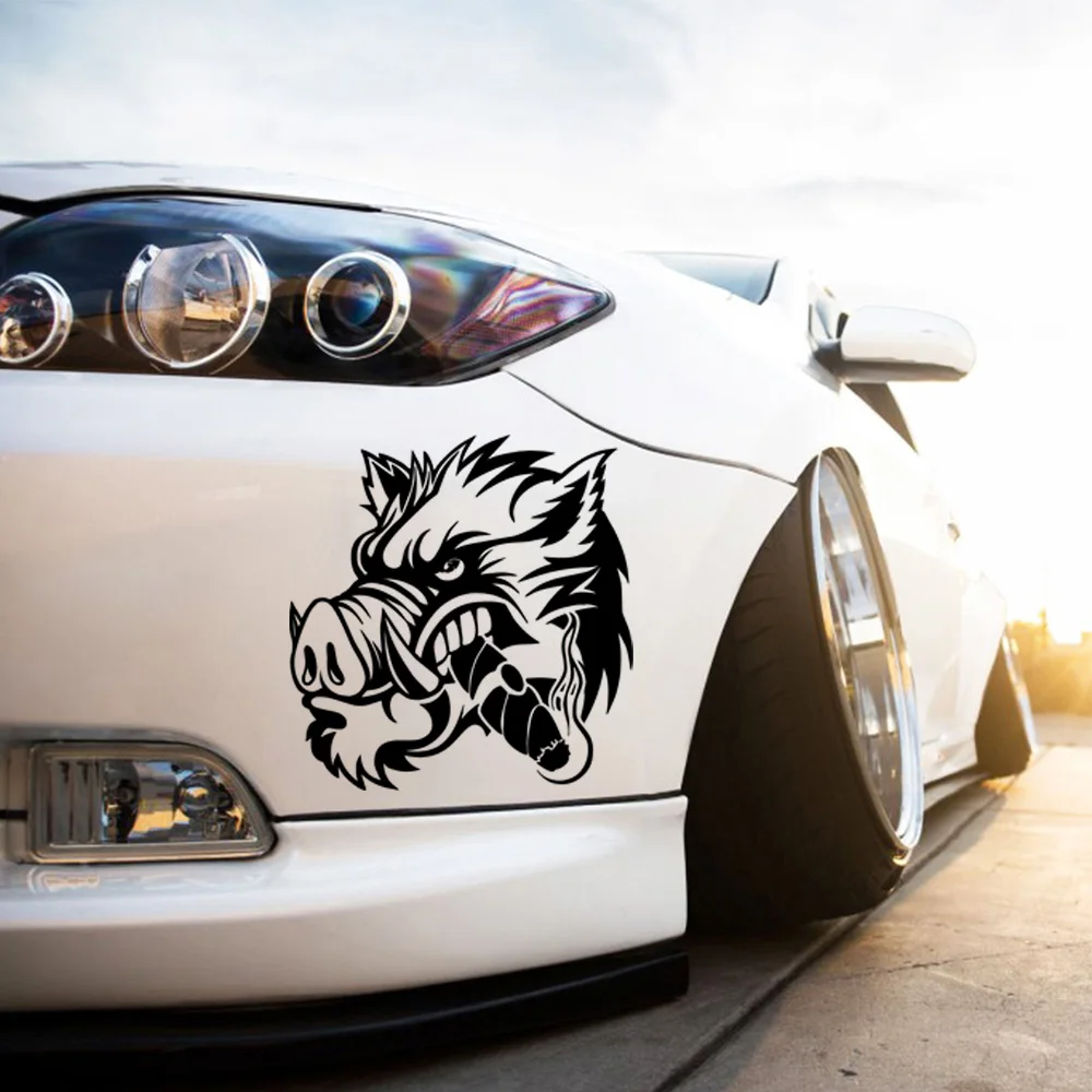 Интересные дикий кабан Смешные автомобильные стикеры наружных Светоотражающие