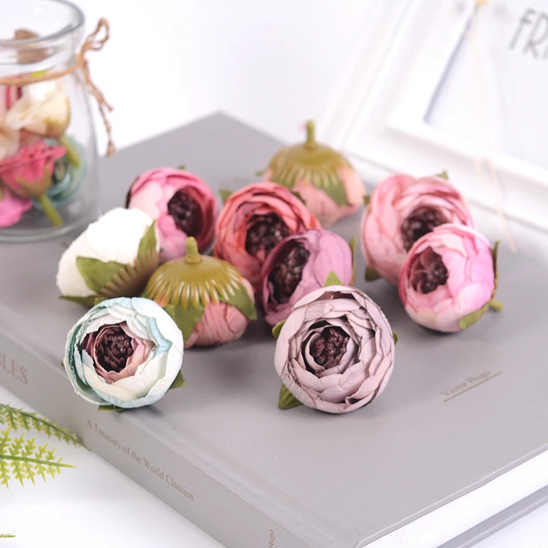 Искусственные розы 10 шт./лот тычинки для головы дома свадьбы украшения сделай сам