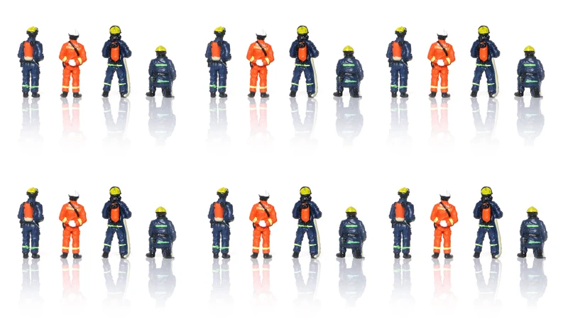 

1:64 Chinese Fireman Rescue Doll Fire Brigade DIY Stereoscopic Dollhouse Decoration Diorama Model Miniature Toys