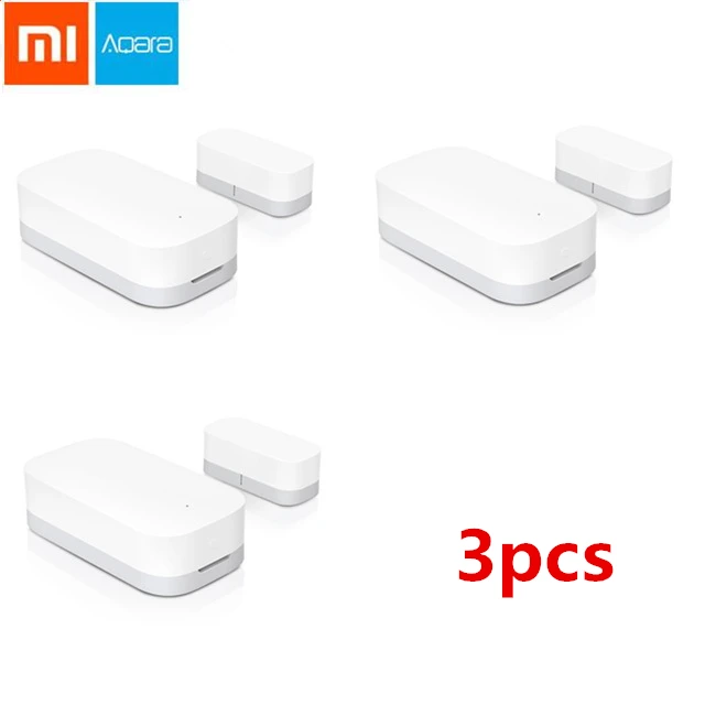 aqara version 3pcs Xiaomi mijia Aqara датчик окна двери Zigbee беспроводное соединение умный мини датчик двери работает с Android IOS приложение управление - Комплект: aqara version 3pcs