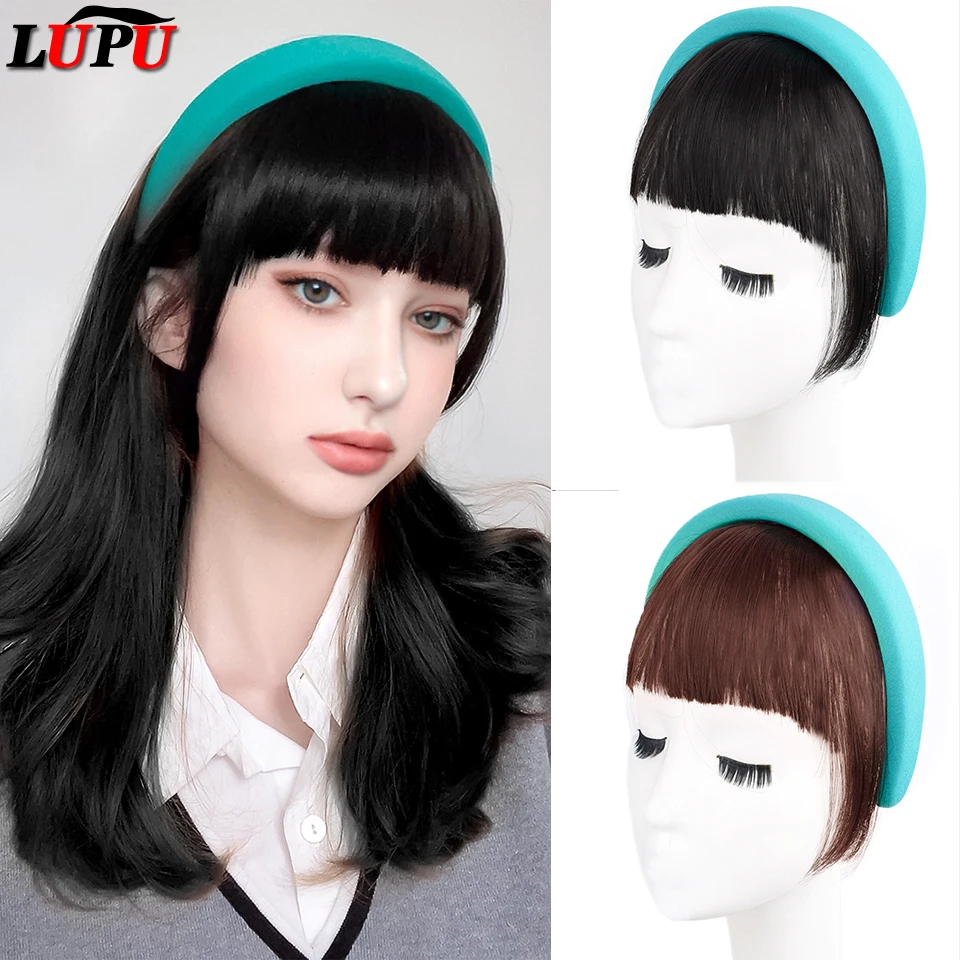 

LUPU Synthetic Bangs Heat Resistant Hairpieces Hairpin Women's Natural Fringe Fake Hair Headband Bangs Hair Clip In Extensions