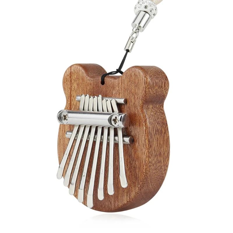 

8 Key Mini Kalimba Finger Thumb Piano Solid Wood Marimba Musical Good Accessory with Lanyard Pendant for Beginners H053