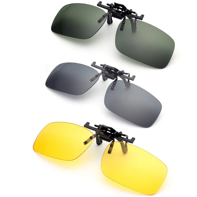 Polarized Clip On Sunglasses Car Driver Goggles Anti-UVA/UVB Glare Driving Night Vision Lens Sun Glasses Eyes Protector