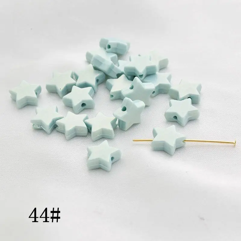 100 шт. бусины 11 мм в форме звезд ожерелье браслет из смолы бисер пентаграмма