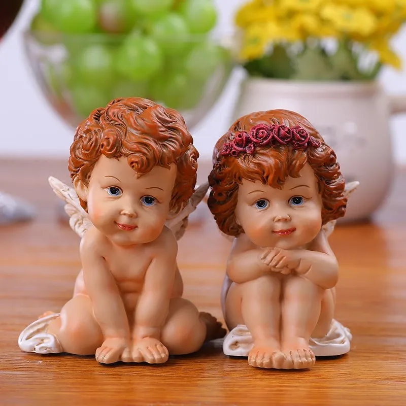 Европейская Статуэтка маленького ангела из смолы Бог Купидон ангел сказочное