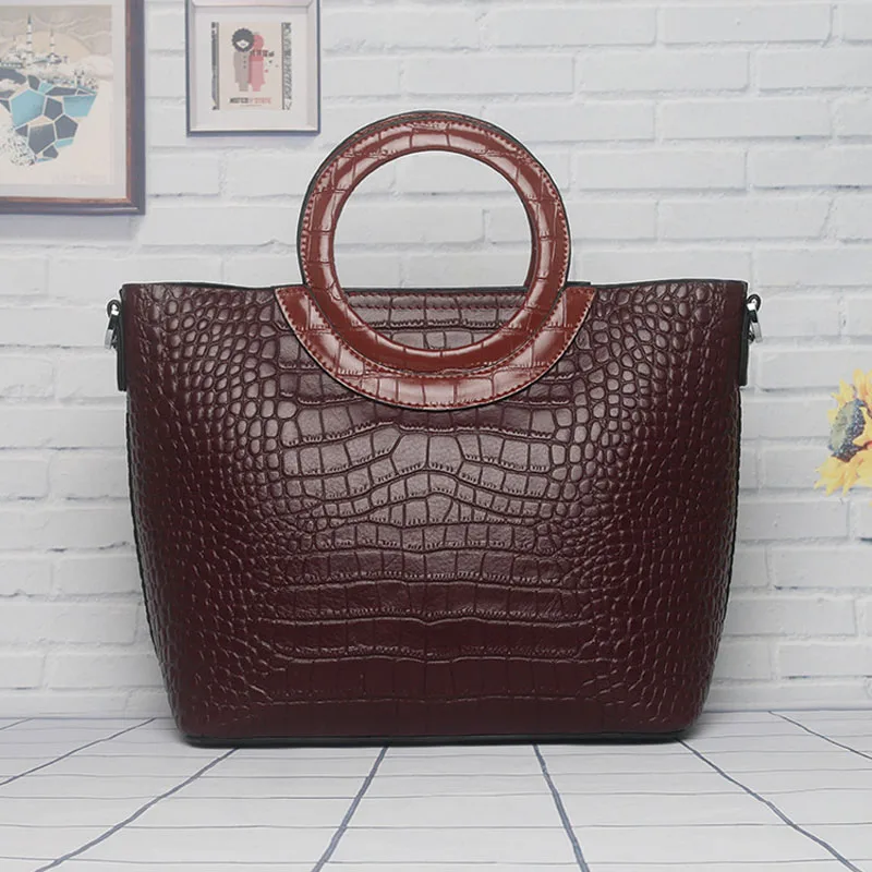 

Lleather handbags fashion Bags For Wwomen 2020 New Luxury Handbags Real cowhide crocodile pattern handba sac de luxe femme