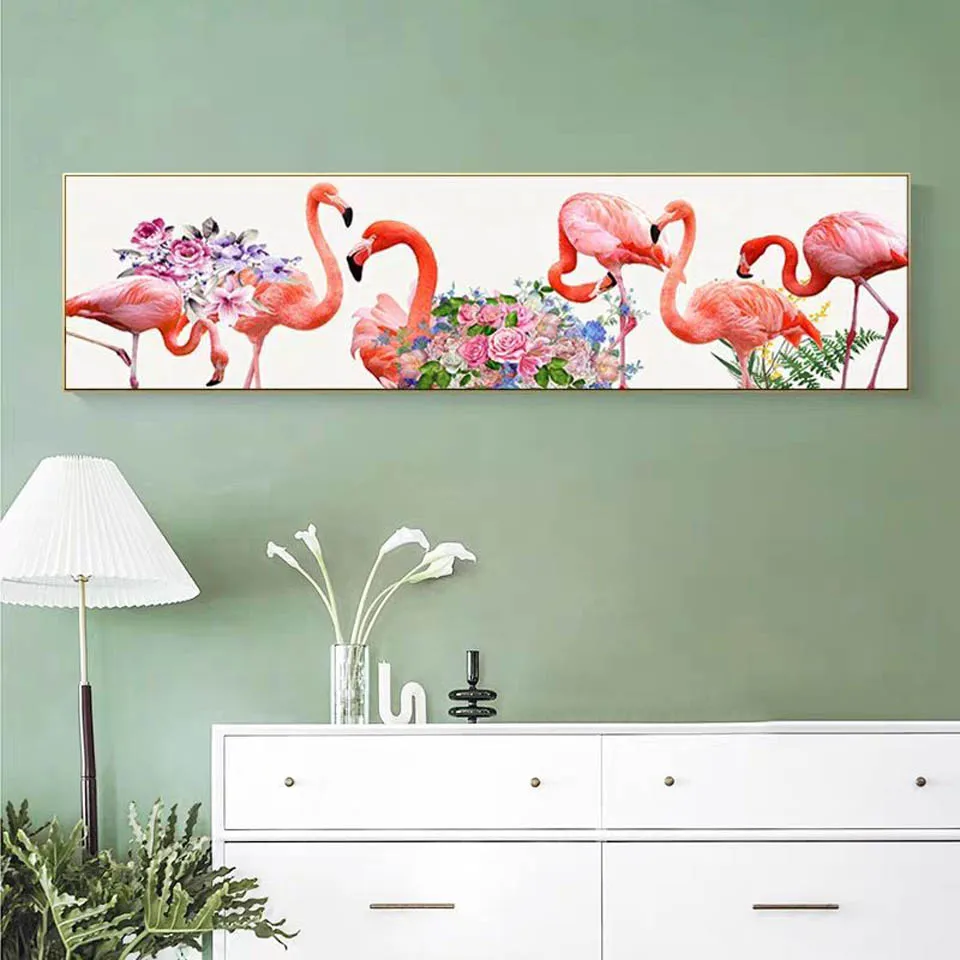 

Large Size Diamond Painting Flamingo Flowers 5D DIY Full Square Round Rhinestone Embroidery Mosaic Cross Stitch Home Decor