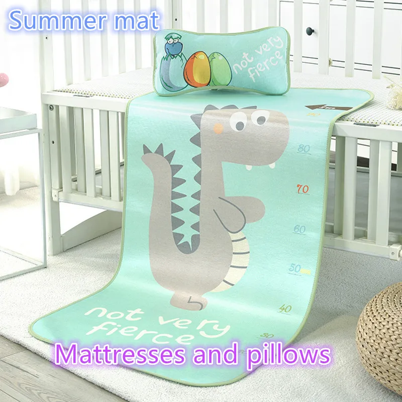 

Baby Crib Bedding Set 120x60cm Toddler Bed Mattress Pad Ice Silk Mat Boys Girls Cartoon Bed Set Room Cute Floor Play Mat