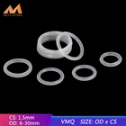 Силиконовое резиновое уплотнительное кольцо VMQ, сменные белые уплотнительные кольца, прокладка, шайба OD 6 мм-30 мм, CS 1,5 мм, аксессуары сделай сам, 50 шт., S78