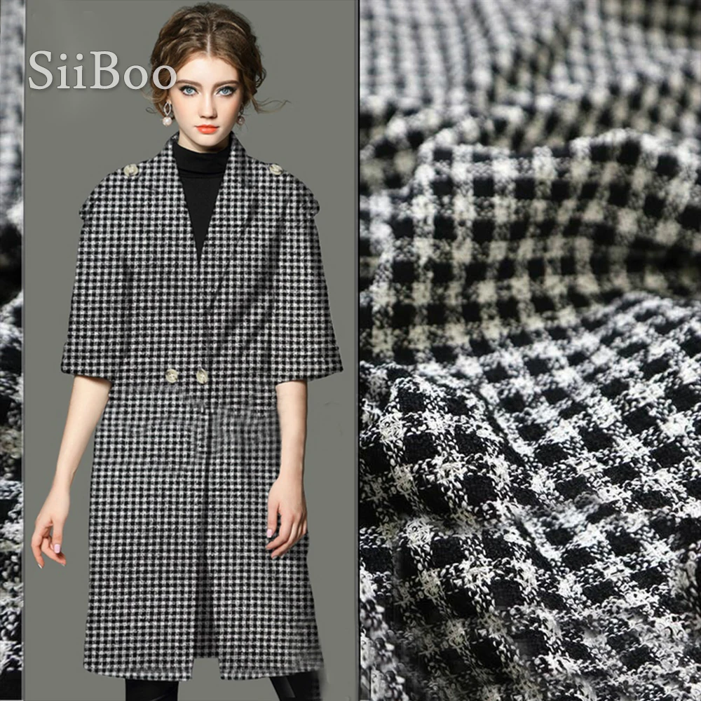 Американский стиль винтажная черно белая клетчатая окрашенная пряжа