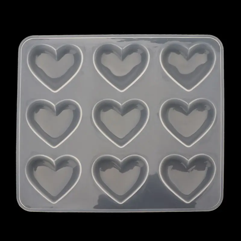 

9 Cup Heart Chocolate Silicone Dessert Mould Baking Cupcake Resin Jewelry Mold 62KE
