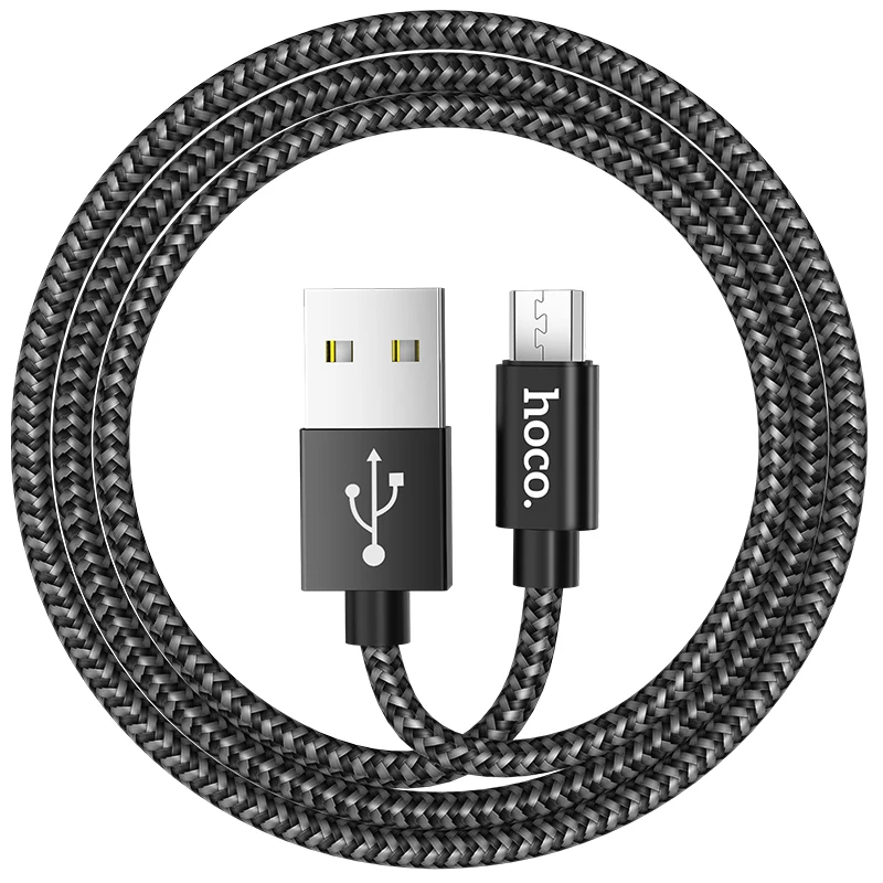 Кабель Hoco Micro USB в нейлоновой оплетке 2 м/1 м А кабель для быстрой зарядки и передачи