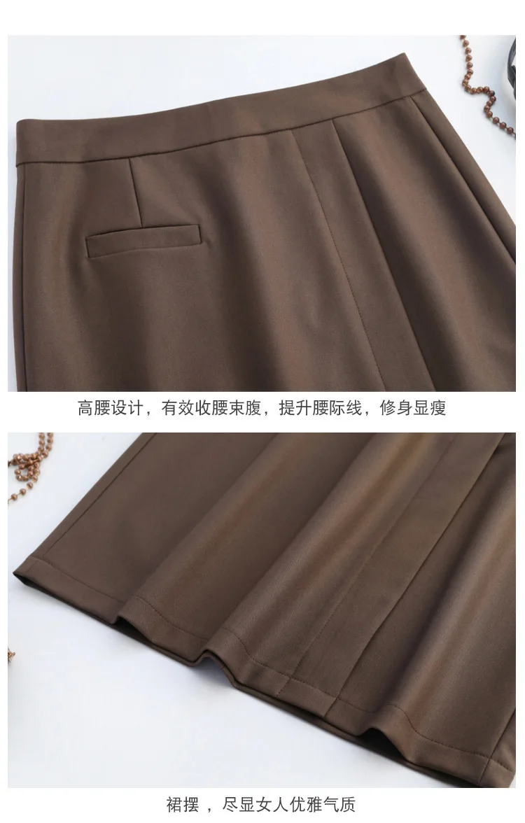 

Women Elegant Long Skirt Spring Autumn Slim Casual Slit Straight Skirts Office Lady Plus Size Formal Work Bodycon Skirt 0170