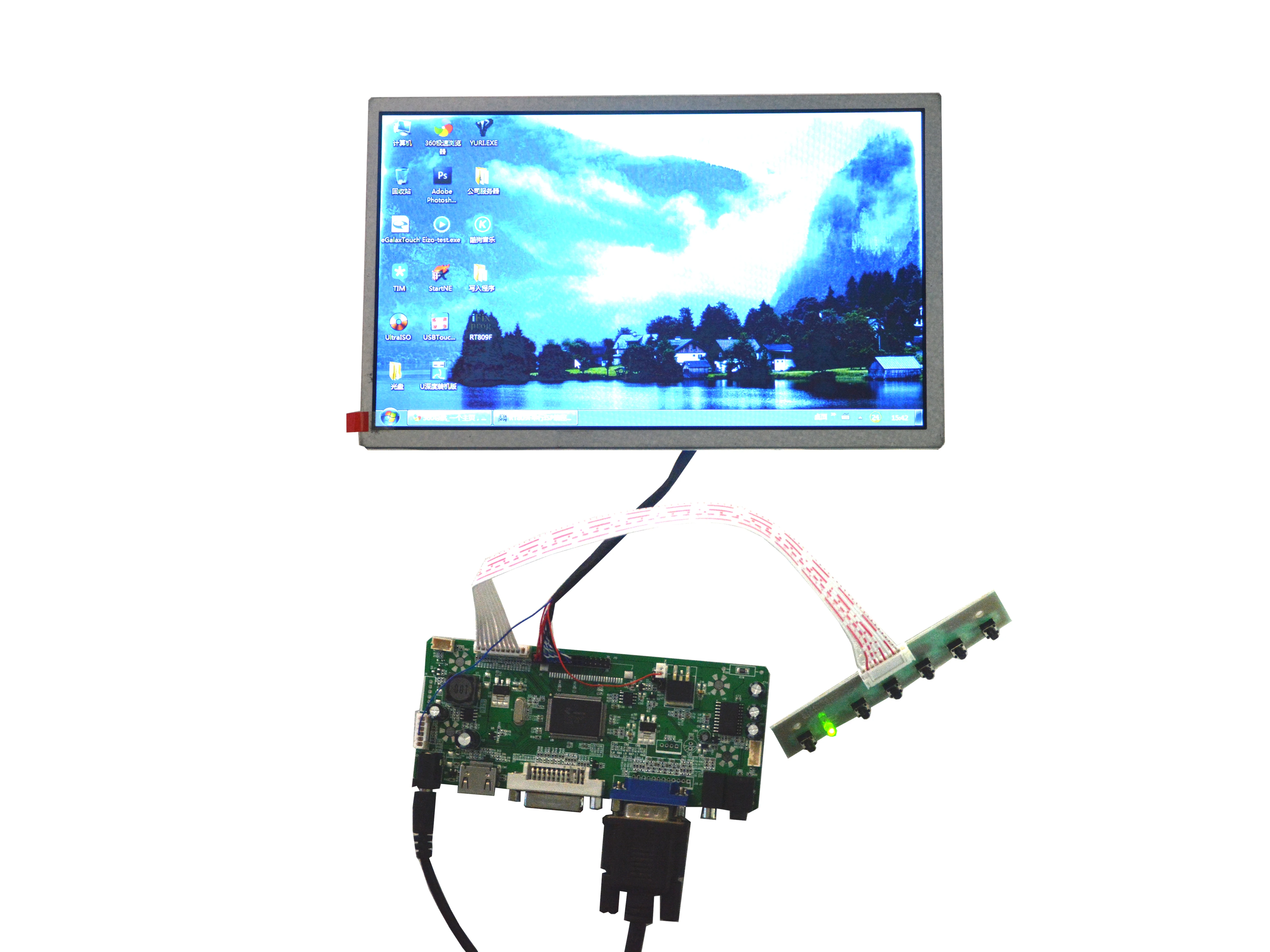 HDMI DVI VGA LCD Controller Board Kit Plus HSD100IFW1-A00 1024x600 LED Screen Panel